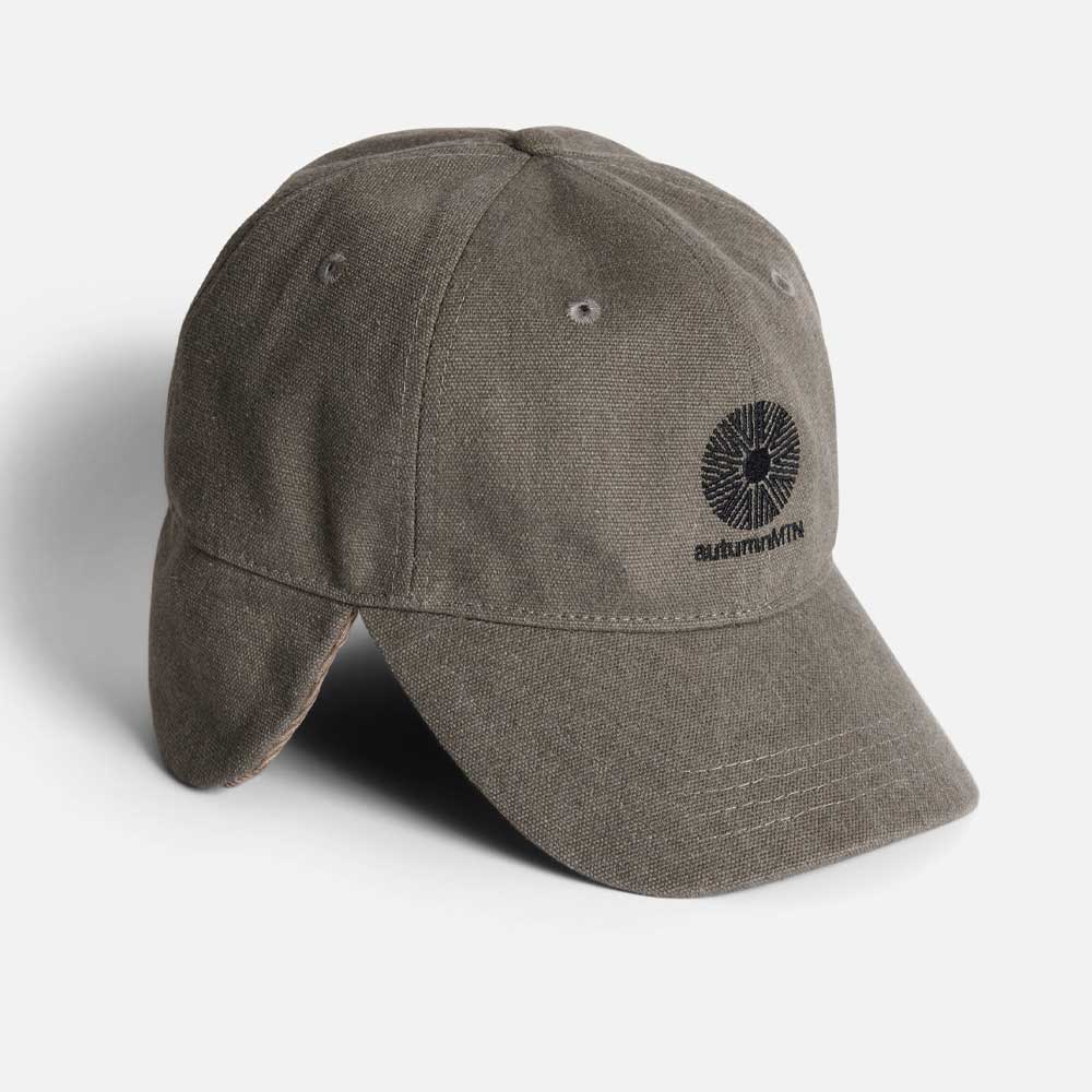 Washed Canvas Flap Cap (Pebble)