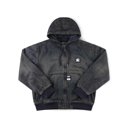 Enigma Hooded Denim Jacket (Dark Blue)