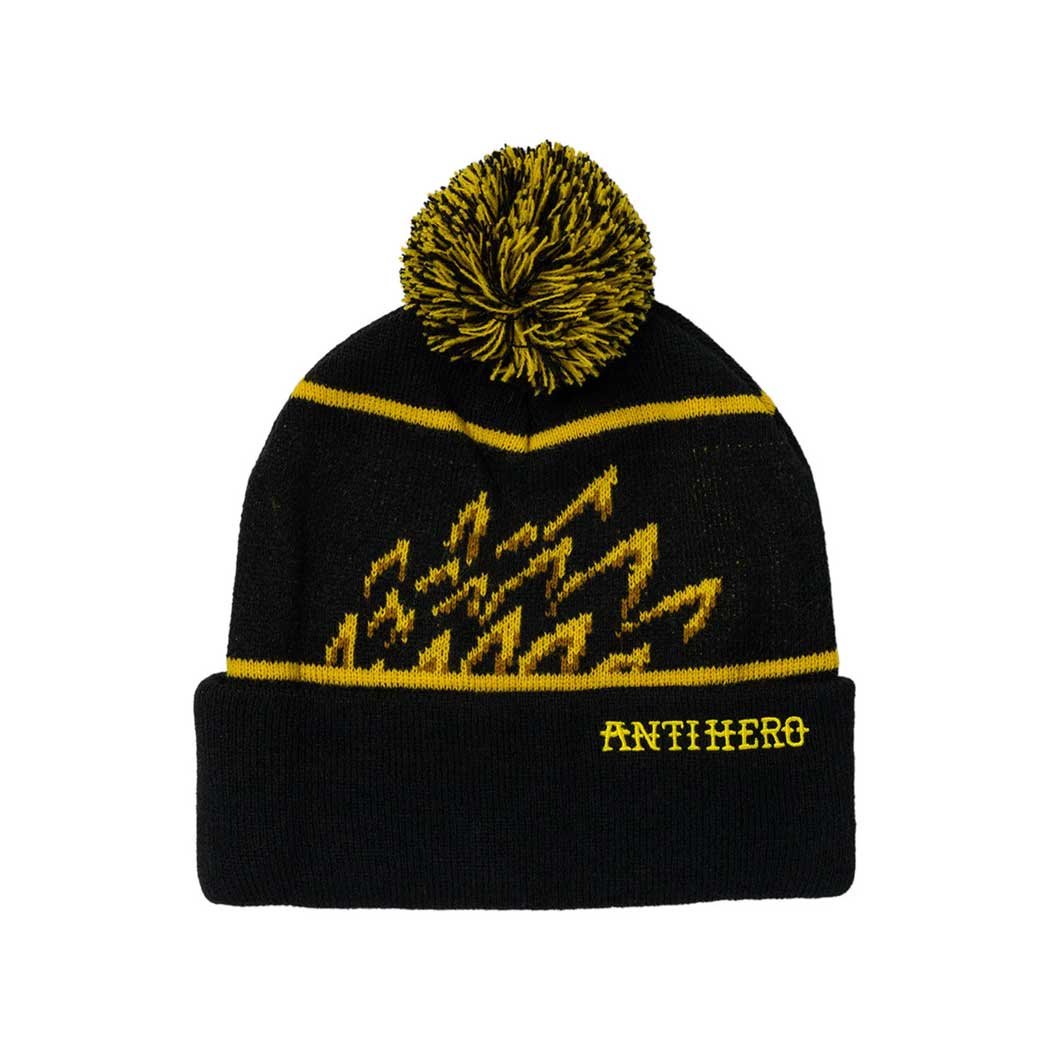 Eagle Pom Beanie (Black Yellow)