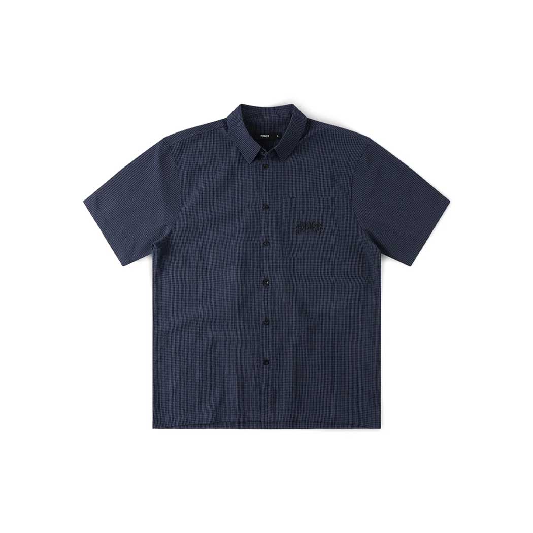 Vivian Check SS Shirt (Navy)