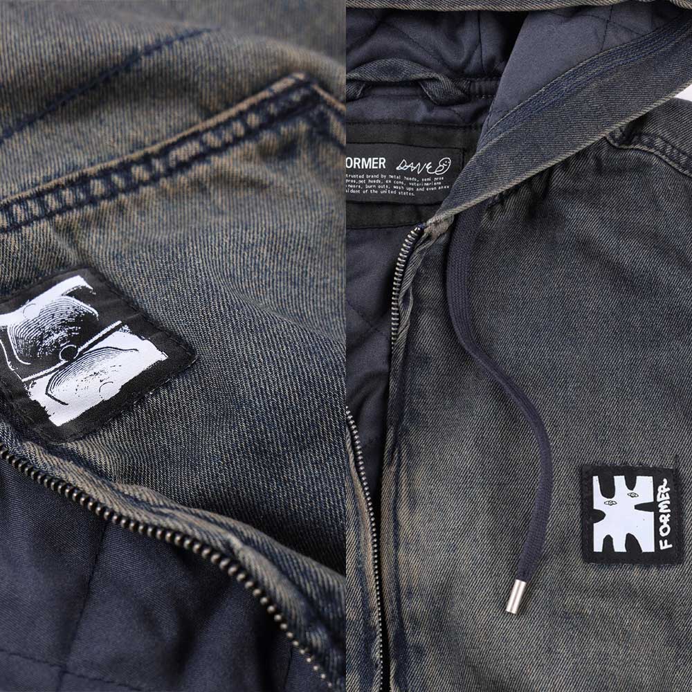 Enigma Hooded Denim Jacket (Dark Blue)
