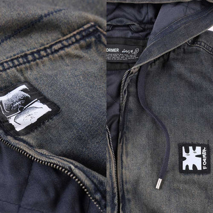 Enigma Hooded Denim Jacket (Dark Blue)