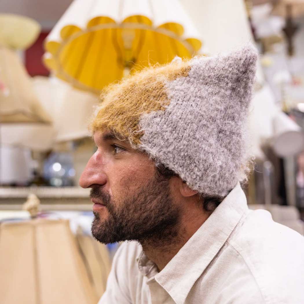 Lampshade Ribbon Beanie Squared