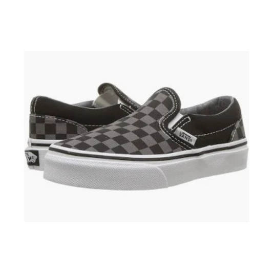 Kids Classic Slip-On (Black/Pewter Checkboard)