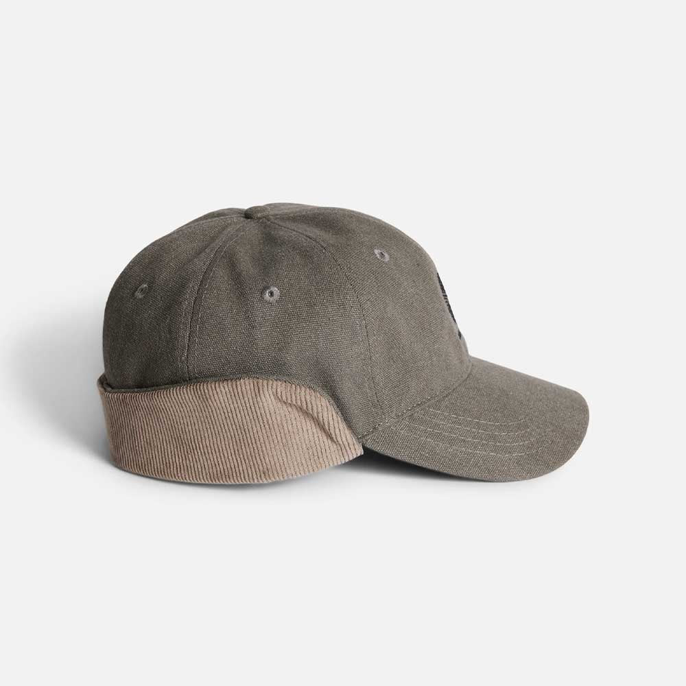 Washed Canvas Flap Cap (Pebble)
