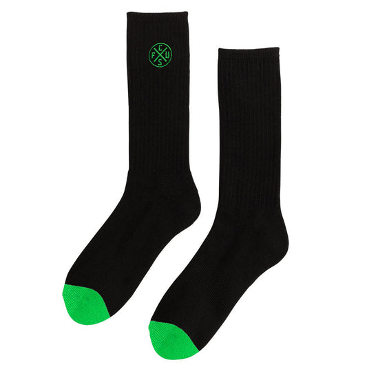 Contrast Crew Socks (Black)