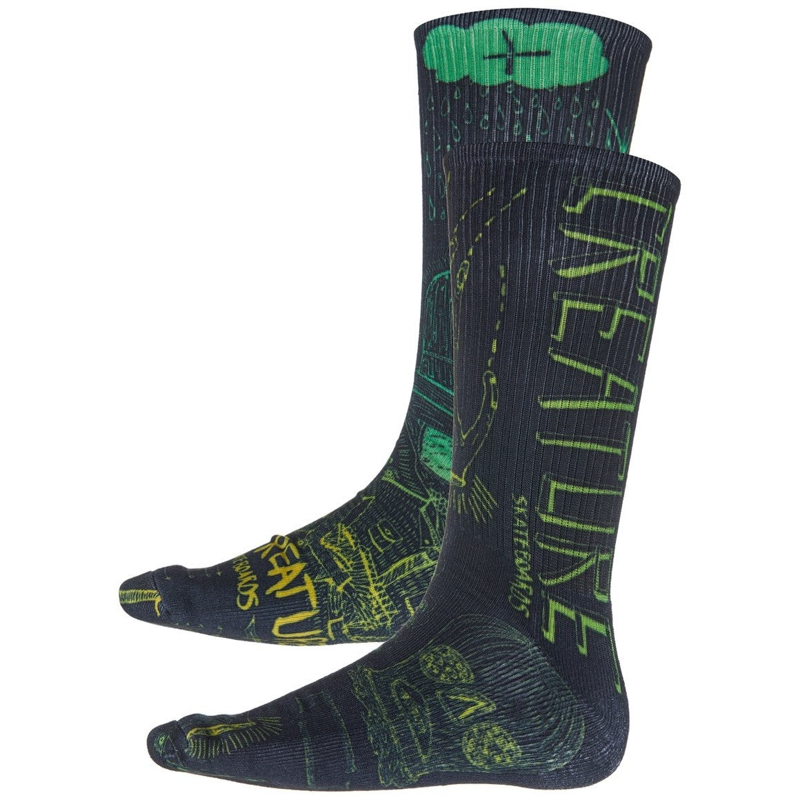 Magic Hands Crew Socks (Green/Black)